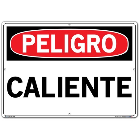 Vestil Polystyrene Sign, 14-1/2" Height, 20-1/2" Width, Polystyrene, Rectangle, Spanish SI-D-33-E-PS-040-S